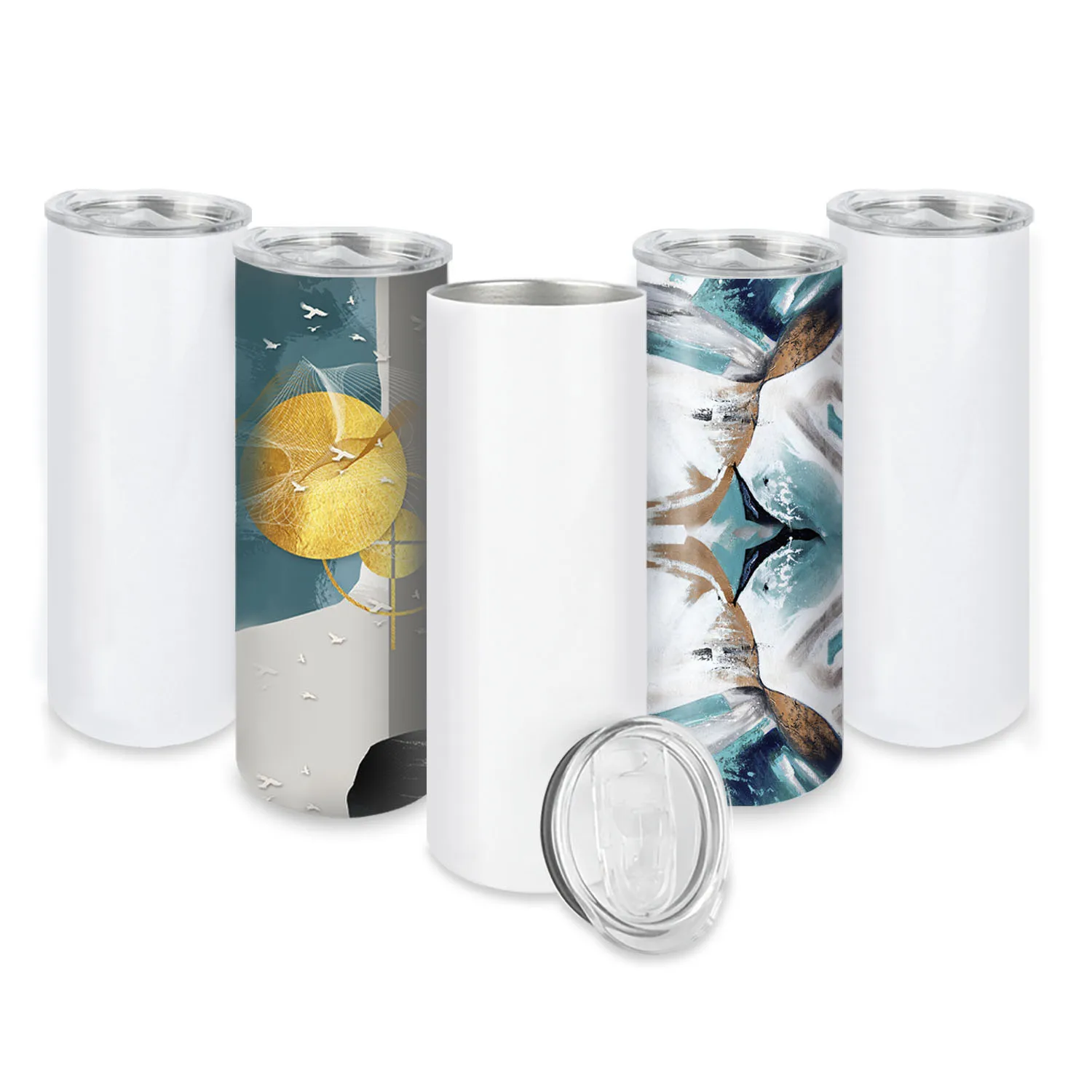 

Double wall vacuum insulated stainless steel blanks sublimation tumblers 20 oz straight, White