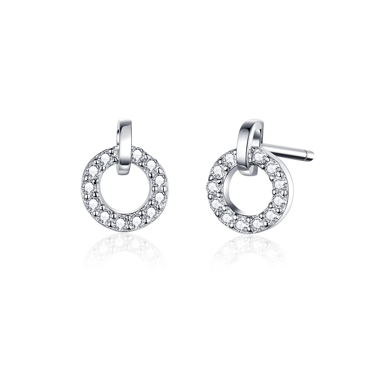 

Circle white cz 925 Sterling Silver CZ hoop Earrings for Women Fashion Silver Jewelry