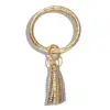 Barlaycs Fashion Charm Vintage Boho Custom Silicon Key Ring Keychain Leather Tassel Bangle Bracelet for Women Ladies Jewelry