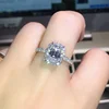 Fashion Ladies Square Crystal AAA Cubic Zirconia Rings Simple Geometric Zircon Engagement Ring for Women Bride Jewelry