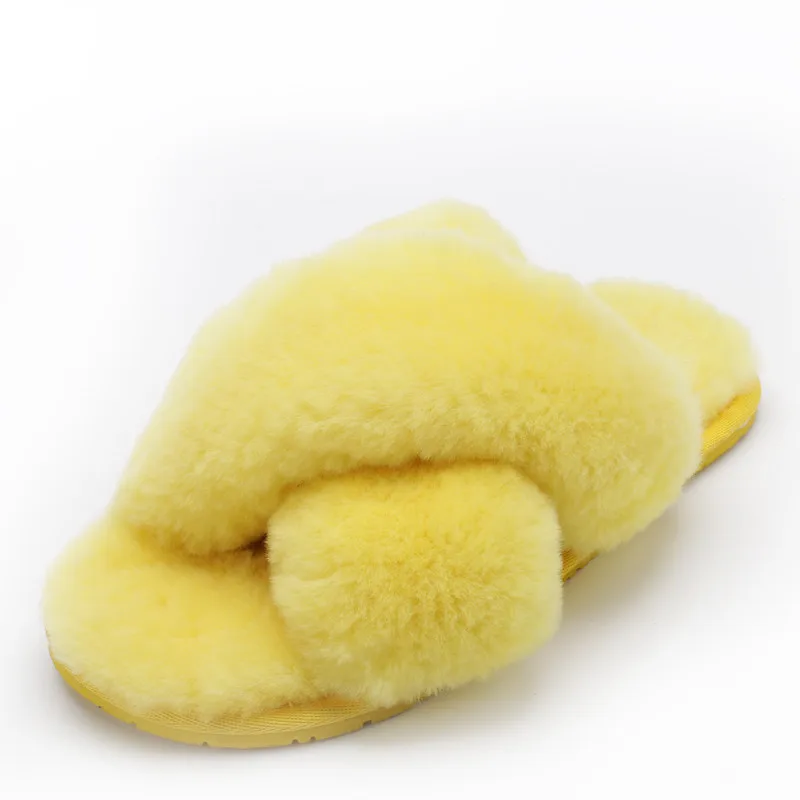 

Sheep Fur Integrated Slippers Women's Home Indoor Cotton Warm And Thickened Wool Sandals