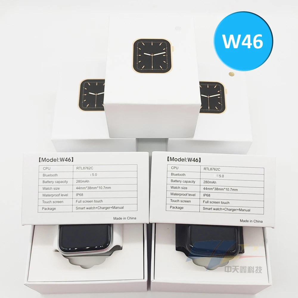 

2021 newest W26 W46 W56 Smartwatch Sports Bracelet Heart Rate ECG Health Monitoring BT Call IP68 Waterproof smart Watchw46