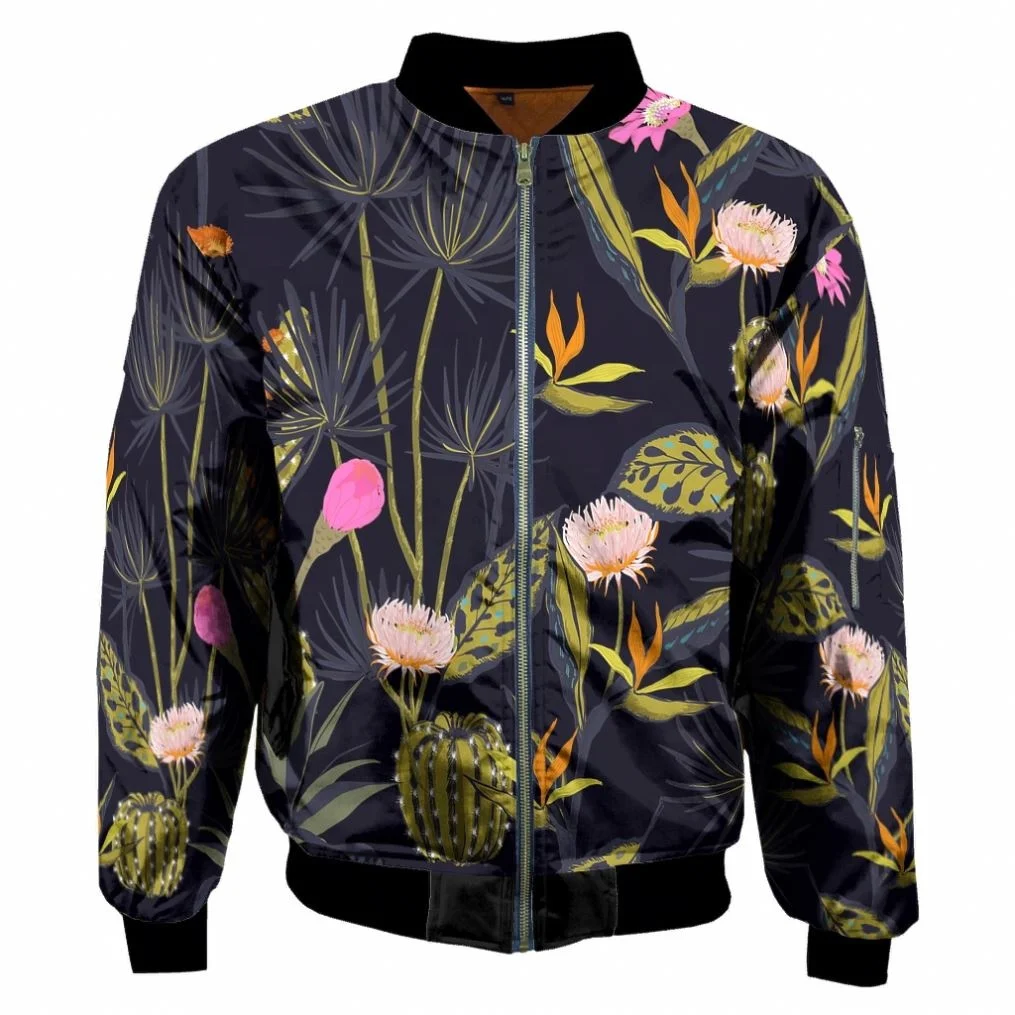 

Custom Chenille Embroidery Leather Sleevecactus Plantmens Jacketleather Varsity Jacket