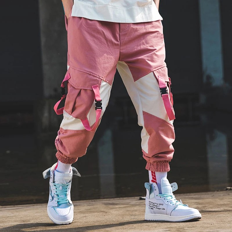 2019 Cool Style Ribbon Baggy Streetwear Men Joggers Trousers Hip Hop ...