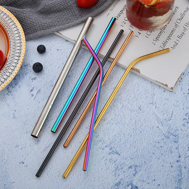

Wholesale ECO Friendly Reusable Metal Stainless steel Straw 215*8mm