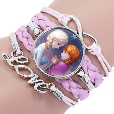 

Frozen Princess Bracelets Anna Elsa Frozen Aishana Mermaid Cinderella Ocean Romance Princess Bracelet for Kids Girls