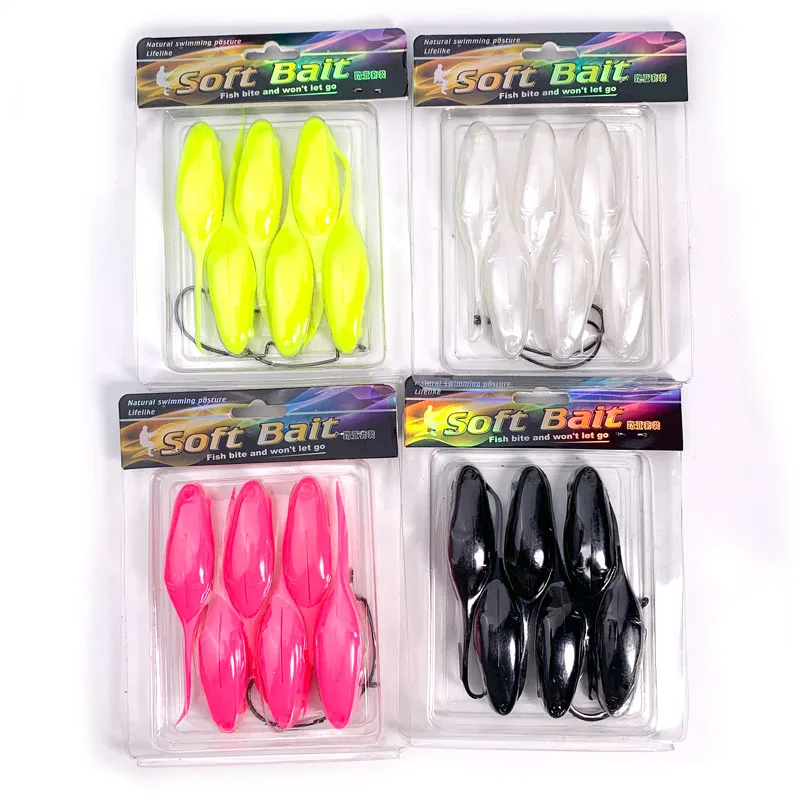 

Tadpole New Packing 10cm 12g/ 14g Floating/ Sinking Soft Lure PVC 6pcs Fishing Lures with 2 BKK Hook Frog Bait Soft Baits, 4 colors
