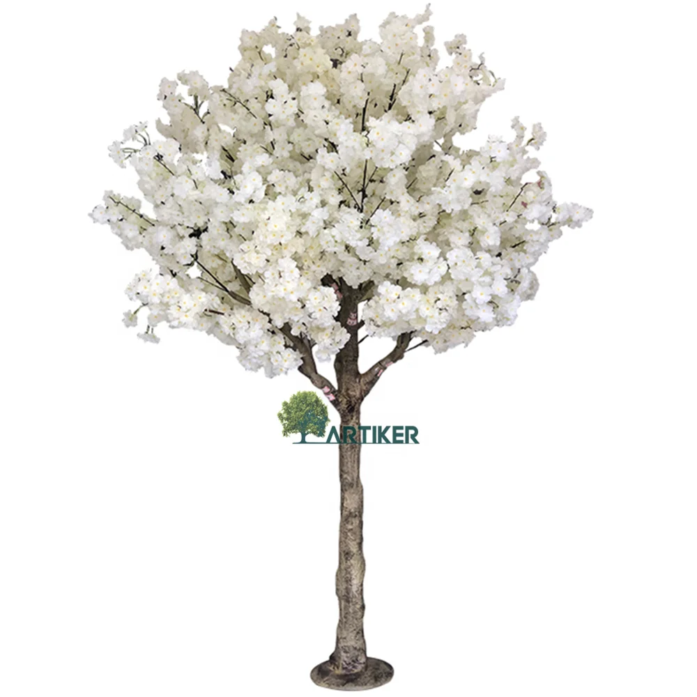 

Artificial flower tree wedding simulation artificial indoor cherry blossom tree for sale, White(customizable)