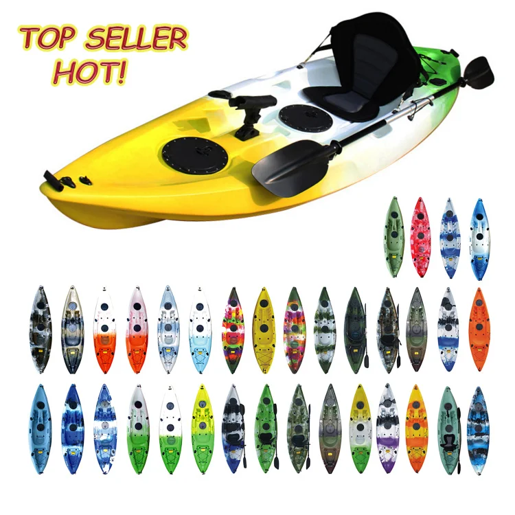 

Hot Sale Top Seller 10 Feet 1 Persons 2021 New Fishing Kayak Boat with Paddle Accessories Factory Manufacturer Wholesale, 30 colors for choice