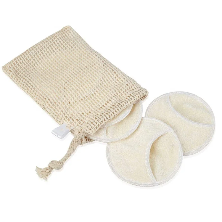 

Eco Bamboo Facial Premium Organic Reusable Cotton Makeup Remover Toner Pads, Customized color