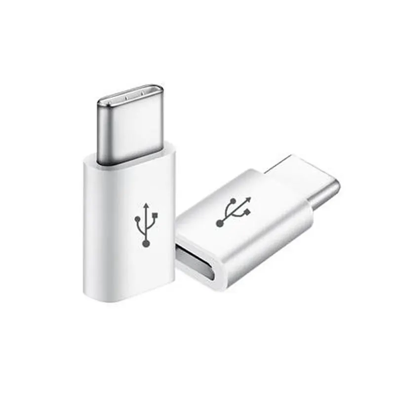 

New 2020 Product Type C Male to Micro USB Converter Micro Female to USB Type C Male Adapter for Data Syncing and Charging, Black white