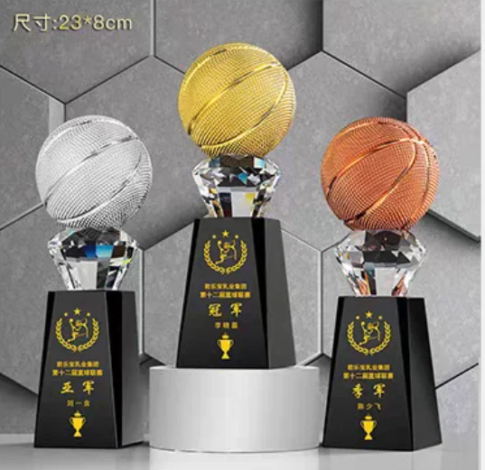 

Sports trophy and medals customized crystal glass awards resin trophies metal trophies