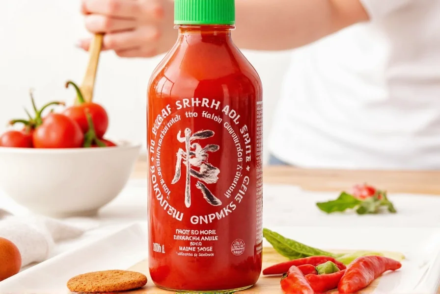 Close-up of sriracha ingredients