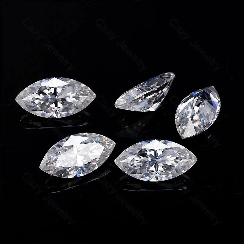 Holycome 0.3-5ct Super White D Color VVS1 Marquise Cut Moissanite Pass Diamond Tester Loose Moissanite Flawless Moissanite