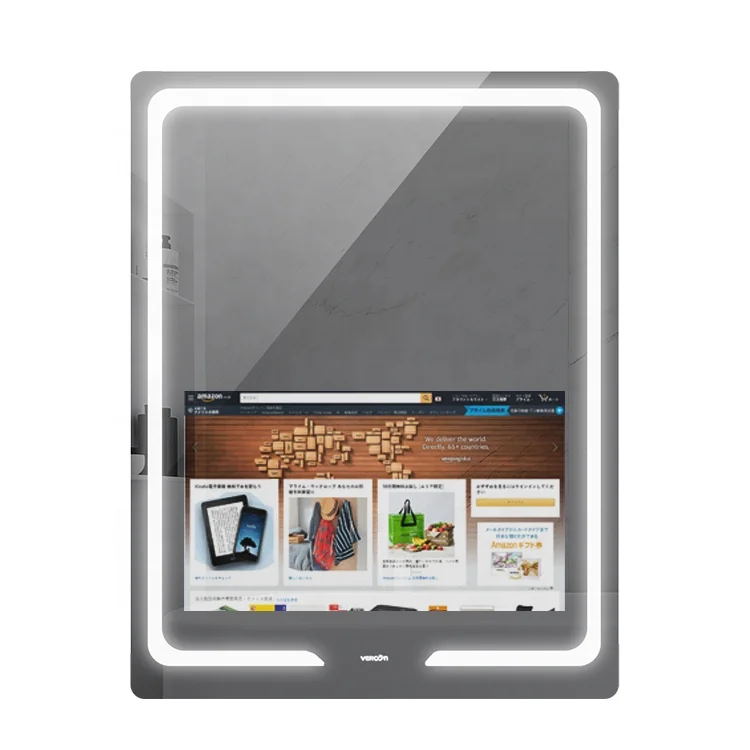 

Factory price Wall-mounted bath smart mirror TV Android system waterproof smart mirror for bathroom
