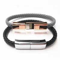 

Custom Mini Portable Brow Micro Type-C Leather phone Charging Data USB Bracelet Cable