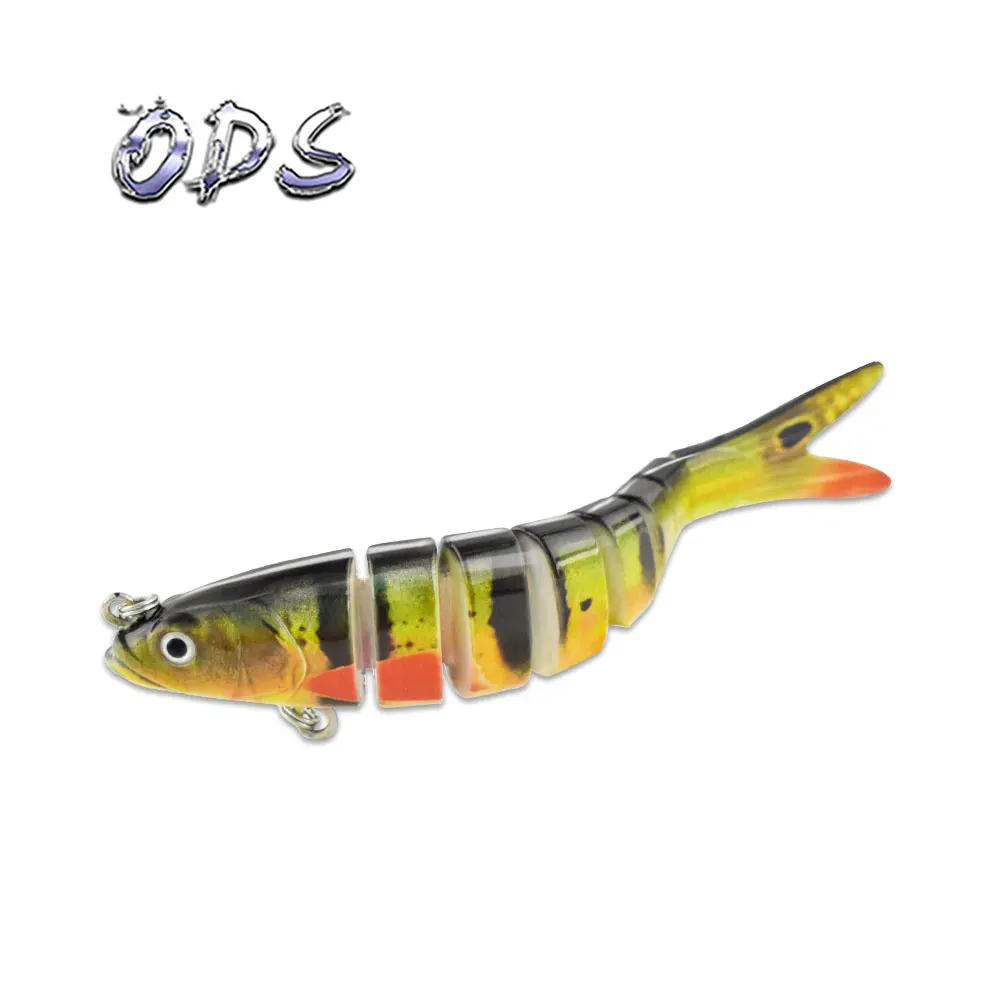 

8 Section Swimming Bait Hard ABS Artificial Trout Bass Fishing Lures Live Action Segment Jointed Swimbait Fish, Any color you like