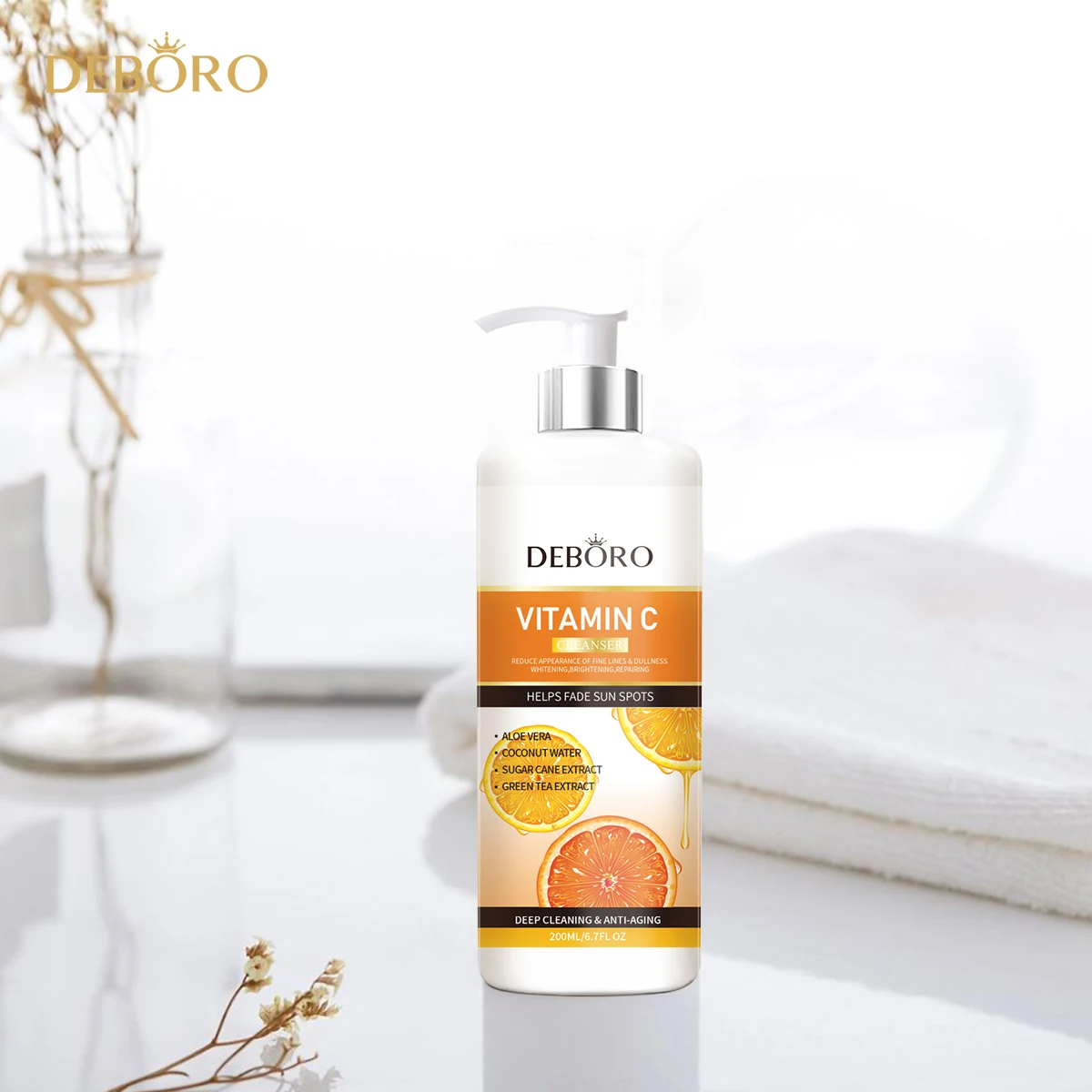 

Deboro facial cleanser wash Hydrating Pore Cleansing Moisturizing Whitening Vitamin C Face Pore Cleanser