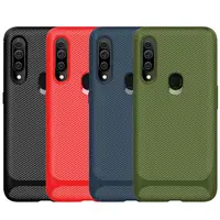 

Carbon Fiber Silicon Back Cover For Samsung Galaxy A20S Phone Case