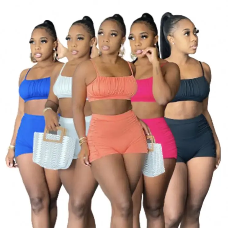 

MISS Fashion Casual 2021 Women Clothing Ladies Sexy Crop Top And Pants Set Tracksuit Short Set Two Piece Outfits 2 Piece Sets