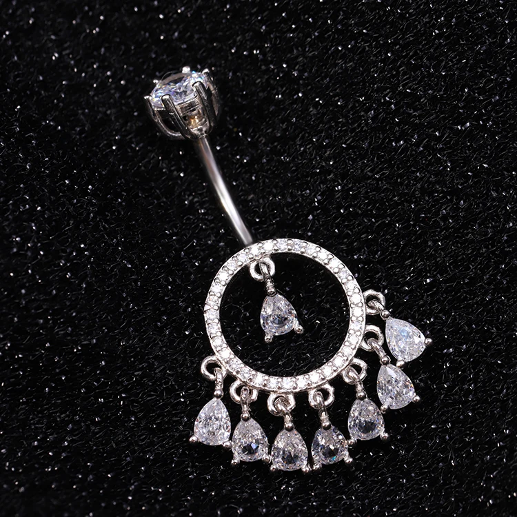 

wholesale S925 allergy navel belly rings Euramerican fashion silver Belly Button Ring tideway Piercing jewelry