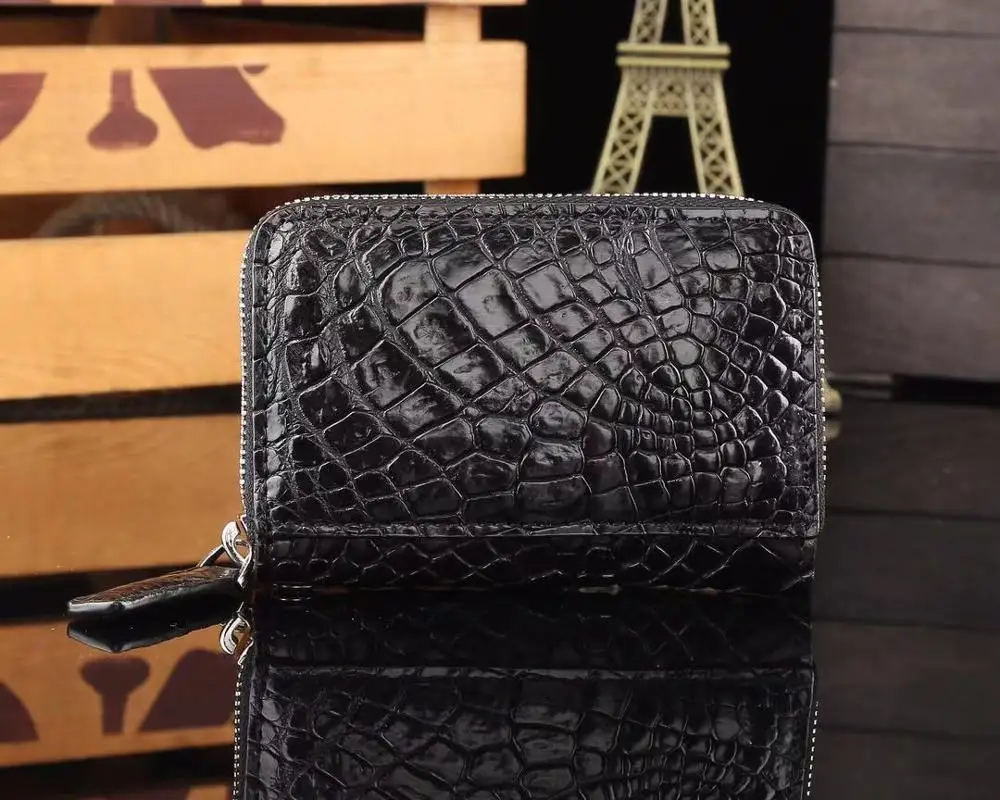 

2020 New luxury Style real crocodile skin Wallets Men key bag wholesaler price in stock, Black white