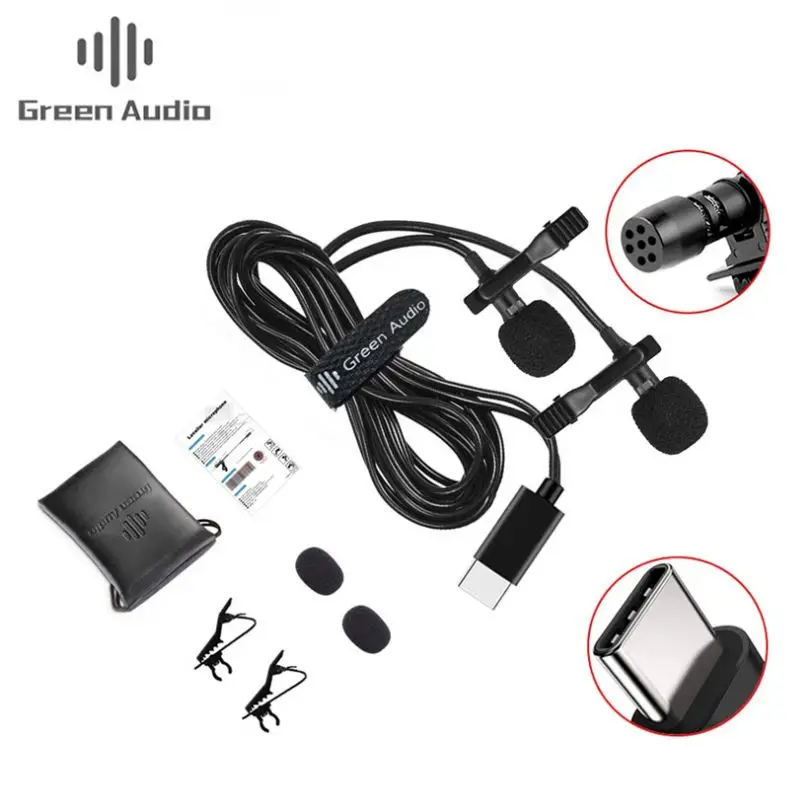 

GAM-140T Plastic USB Type-C Lavalier Microphone Vlog Microphone Usb Type C Made In China, Black