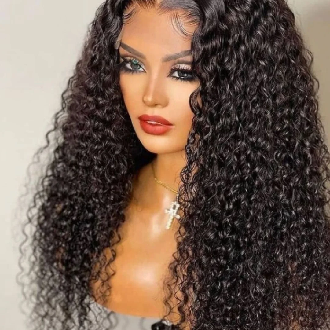 

Afro Kinky Human Hair Wig 180% Density Curly Frontal Wig Cuticle Aligned Raw Hair Vendors Ready To Ship Products Indian Raw Hair