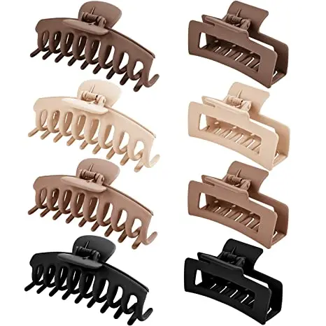 

MIO 8pcs Pack Neutral Hair Claw Clips Set Nonslip Hair Clips Matte Claw Clips for Woman Girls with Box