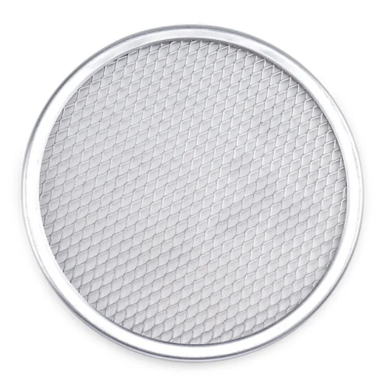 

Food grade round Aluminium expanded mesh 20 21 22 inch pizza mesh screen, Sliver