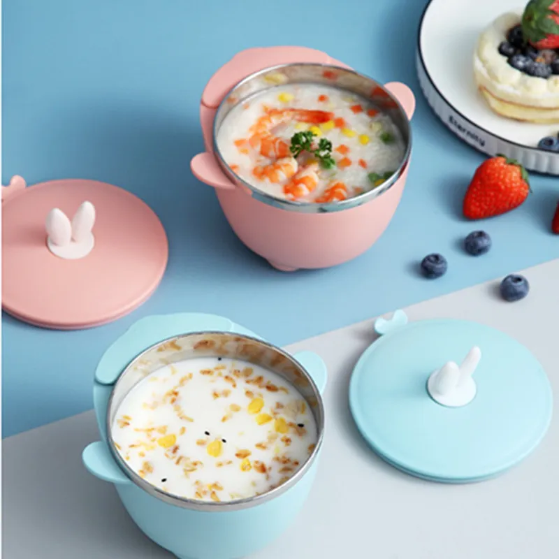 

Popular Feeding Baby Bowl Food Container Fruit Rice Stainless Steel Soup Bowl Baby Food Bowl For Kids, Blue,pink/custom color