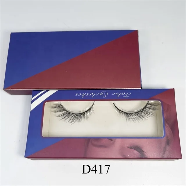 

D417 Wholesale short full Strip Lashes wispy natural 3d 100% mink eyelashes vendor false lash wholesale custom lashbox packaging