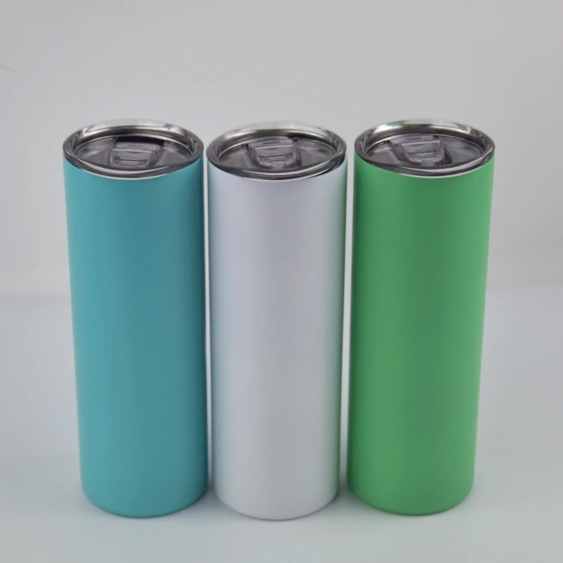 

New Arrival 20oz Skinny Tumbler Insulated Stainless Steel Straight Blue Glow In The Dark Tumbler Cups In Bulk For Sublimation