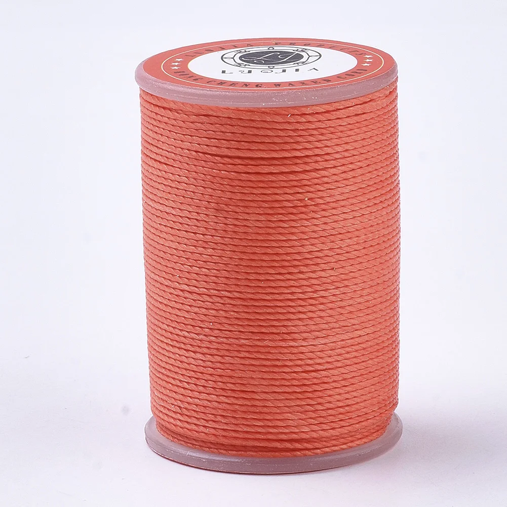 

Pandahall 1mm Round Tomato Waxed Polyester Twisted Cord