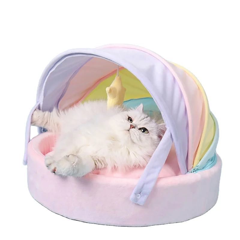 

POP DUCK Wholesale custom cotton pet sleeping bag cat bed for cats dogs soft nest kennel bed