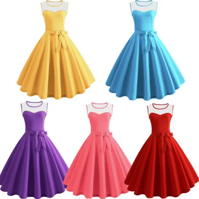 

factory hot sale retro 50s vintage style swing pinup dress, As picture