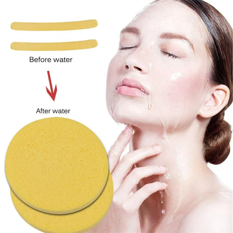 

CS001 12pcs Portable Yellow Compressed Sponge Foam Mat Pads facial sponge Stick Skin Care Tool Travel Use