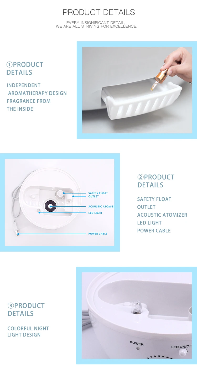 Water Drop 2.4L Household Aromatherapy Ultrasonic Humidifier