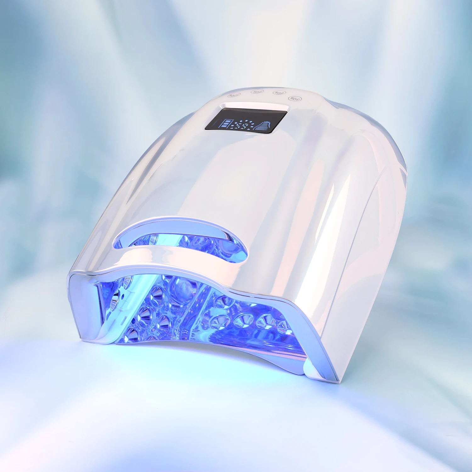 2025 Newest 128W UV LED Nail Lamp Rechargeable Professional Digital Art Dryer Plating Silver 365nm High Customizable Logo