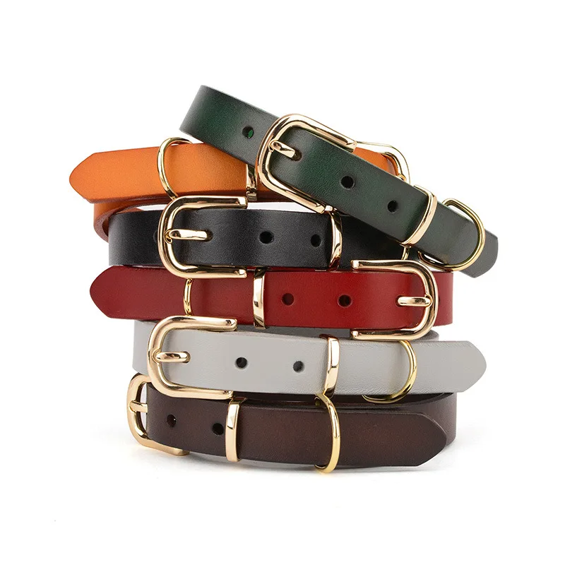 

New dog collar leather dogs leather collars Personalized Genuine Leather Dog Collar