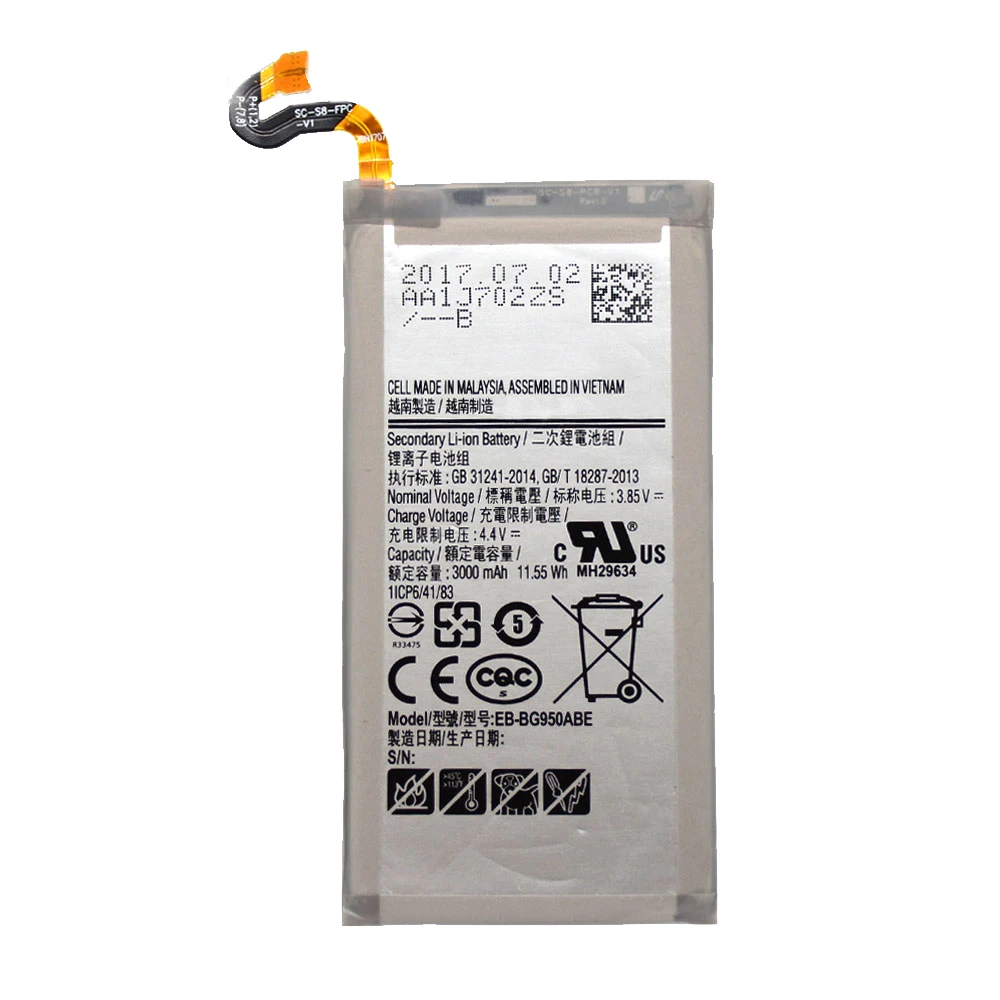 

Genuine Replacement mobile phone Battery For Galaxy S8 SM-G9508 G950F G950A G950T G950U G950V G950S 3000mAh EB-BG950ABE