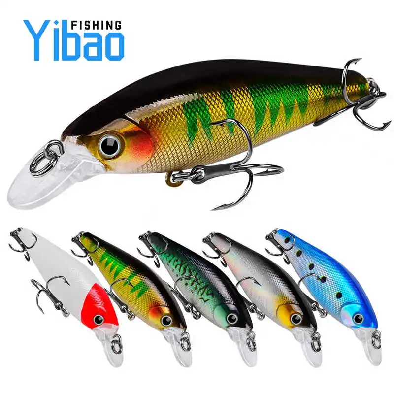 

YIBAO Minnow Lures 9cm 10.5g 3D Eyes Treble Hooks Hard plastic swimbait Artificial Bait Fishing Lure Carp Fishing Tackle Minnow