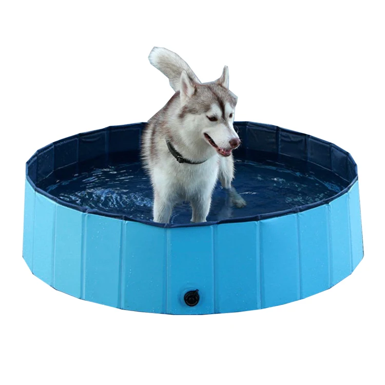 

Blue Pvc Portable Dog Foldable Pool Bathing Tub Folding Dog Pet Pool Dog Paddling Pool//, Blue,red
