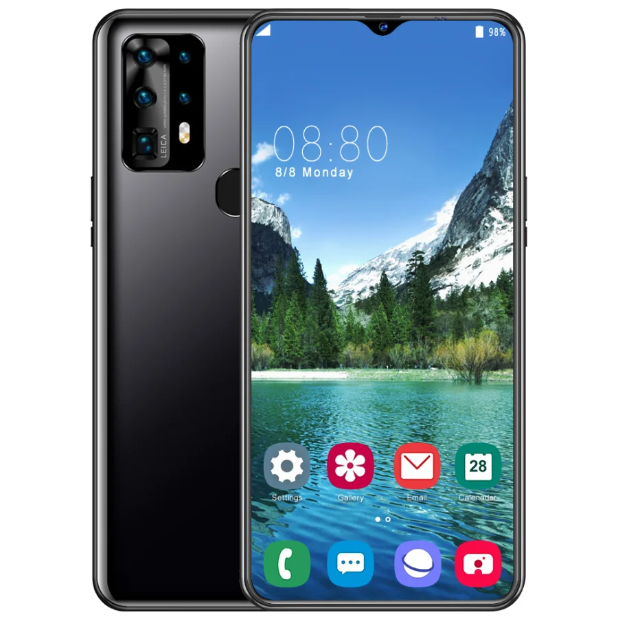 

Original version P40Pro mobile Phone for Android 9.1 smart Phone 6.7 inch water screen Mobilephone behind Smart phone, Sliver/black/blue