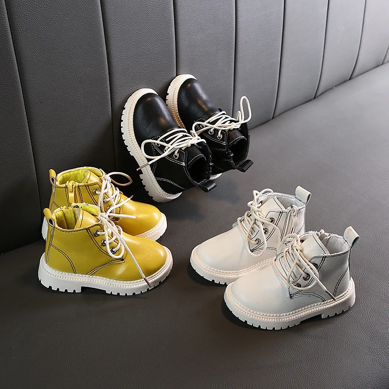 

Winter Girls Boys Martin Boots Outdoor Baby Boots Warm Ankle Shoes Non-slip Kids Cotton Sneakers Baby Snow Boots, As picture