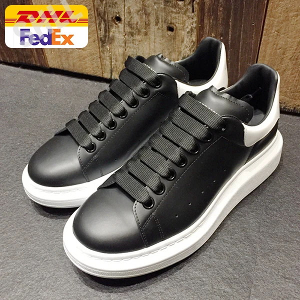 

allexander mc queen sneakers black Alexander men's fashion High quality sneakers shoes genuine leather women mc queen shoes
