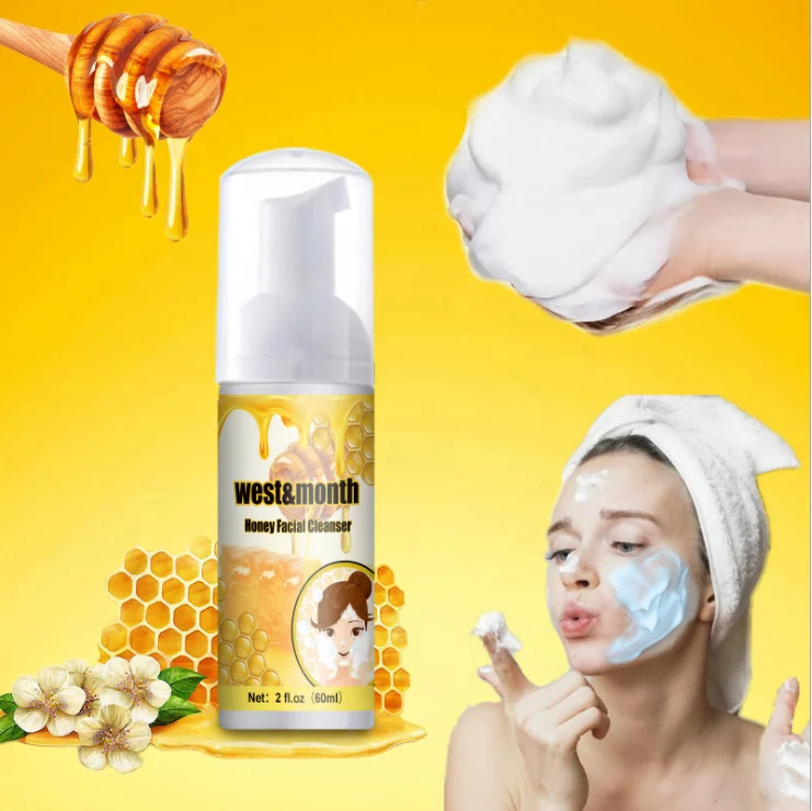 

In-Stock Fast Delivery New Beauty Hydrating Whitening Vegan Anti-Acne Honey Facial Cleanser Gel Bubble Foaming Face Wash Foam