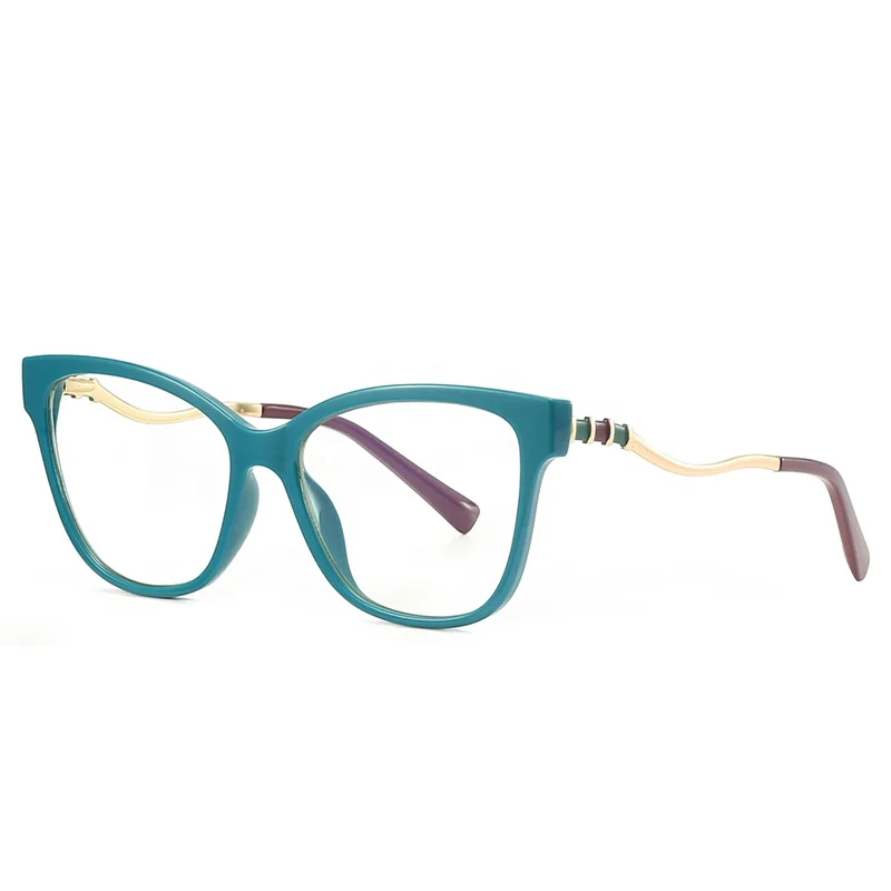 

2021Anti-blue light glasses large frame Fashion metal spring legs TR90 Optical glasses