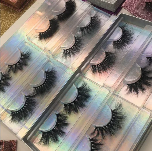 

High quality rel mink eyelash eyeliner wholesale eyelash extension cleaning brush free 3d mink 25mm eyelashes vendor, Black