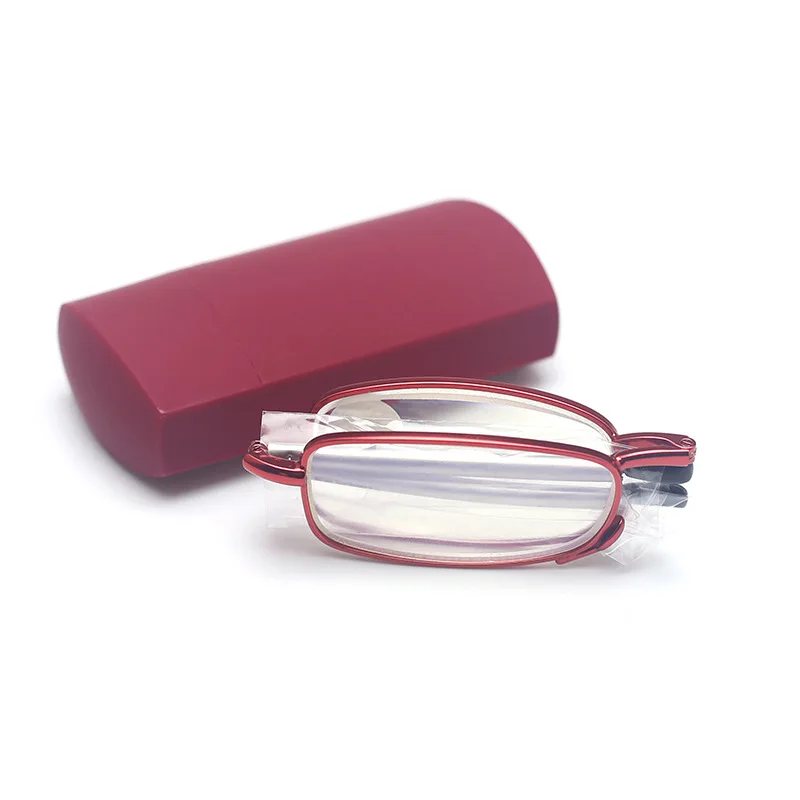 

Mini Reading Glasses With Case Metal Folding Foldable Reading Glasses Adjustable Reading Glass, 2 colors